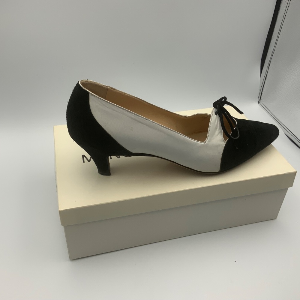Manolo Blahnik Black and Silver Heels - Picture 5 of 8